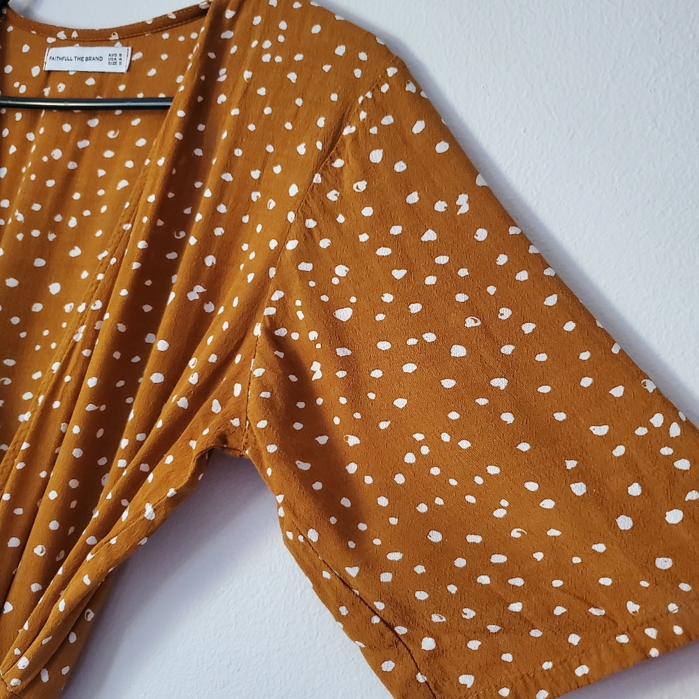 Faithfull the Brand Chiara Midi Dress in Caramel Noel - Picture 9 of 16